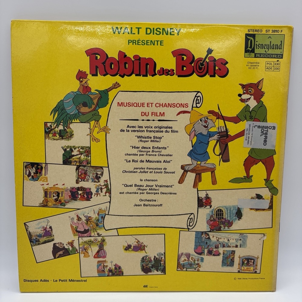 Walt Disney Robin Des Bois LP 1974 French Disneyland Records ST-3810 F VG+ - Picture 2 of 16